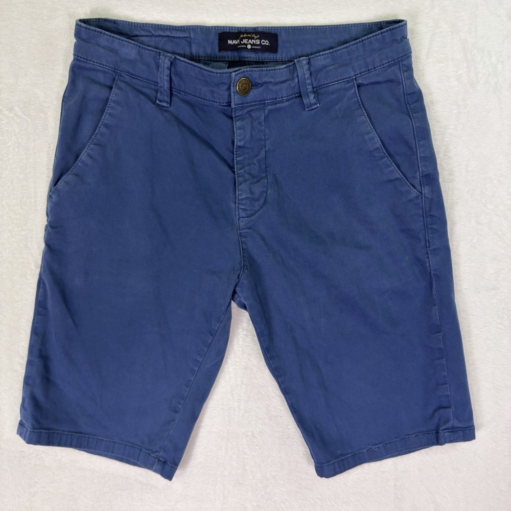 Mavi Shorts Mens 31 Blue Navy Jacob Chino Flat Front Casual Preppy Stretch